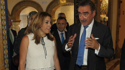 La presidenta de la Junta, Susana Díaz, estuvo en el inicio de la presentación de la temporada de 'Herrera en Cope'.
